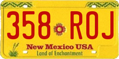 NM license plate 358ROJ