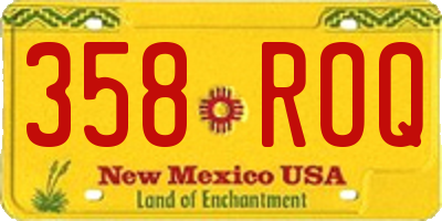 NM license plate 358ROQ