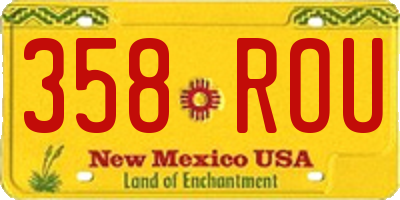 NM license plate 358ROU