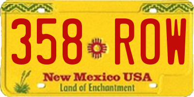 NM license plate 358ROW
