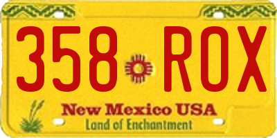 NM license plate 358ROX