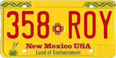 NM license plate 358ROY
