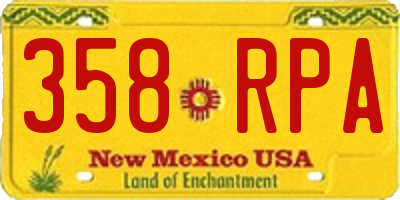 NM license plate 358RPA