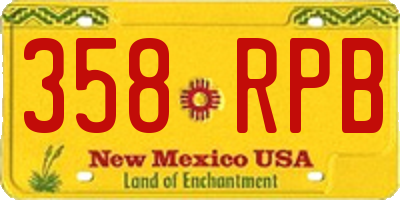 NM license plate 358RPB