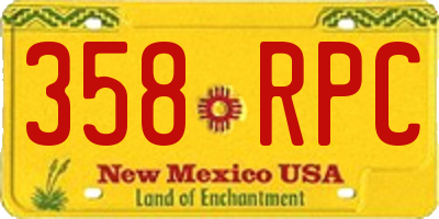 NM license plate 358RPC