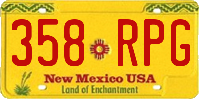 NM license plate 358RPG