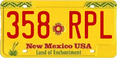 NM license plate 358RPL