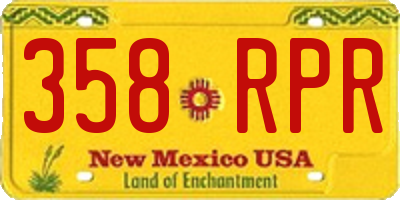 NM license plate 358RPR