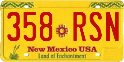 NM license plate 358RSN