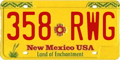 NM license plate 358RWG