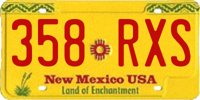 NM license plate 358RXS