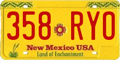 NM license plate 358RYO