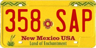 NM license plate 358SAP