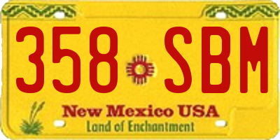 NM license plate 358SBM