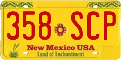 NM license plate 358SCP