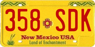 NM license plate 358SDK