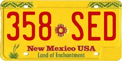 NM license plate 358SED
