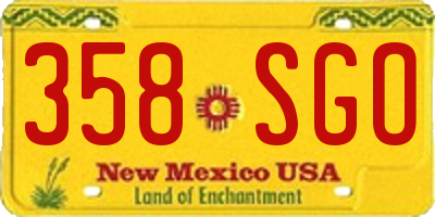 NM license plate 358SGO