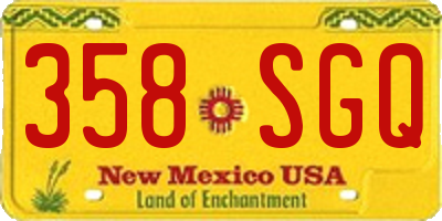 NM license plate 358SGQ