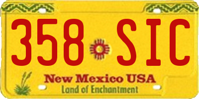 NM license plate 358SIC