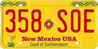 NM license plate 358SOE