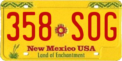 NM license plate 358SOG