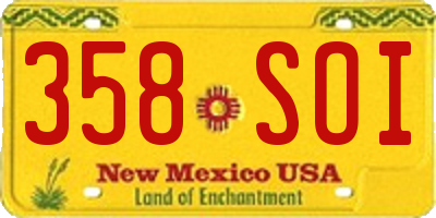 NM license plate 358SOI
