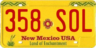 NM license plate 358SOL