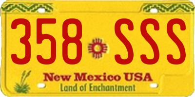 NM license plate 358SSS