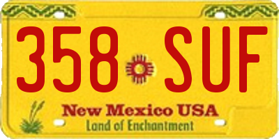 NM license plate 358SUF