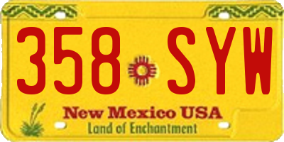 NM license plate 358SYW