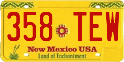 NM license plate 358TEW
