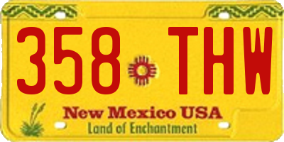 NM license plate 358THW