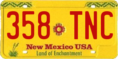 NM license plate 358TNC