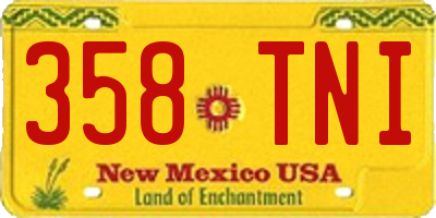 NM license plate 358TNI