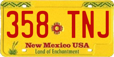 NM license plate 358TNJ