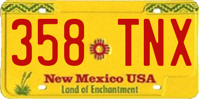 NM license plate 358TNX