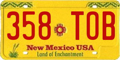 NM license plate 358TOB