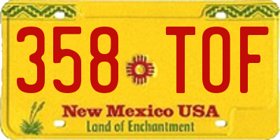 NM license plate 358TOF