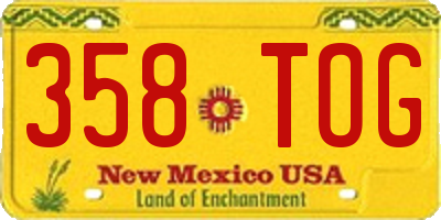 NM license plate 358TOG