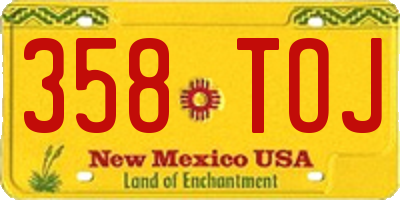 NM license plate 358TOJ