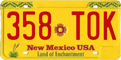 NM license plate 358TOK