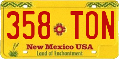 NM license plate 358TON