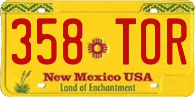NM license plate 358TOR