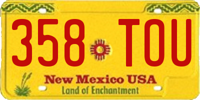 NM license plate 358TOU