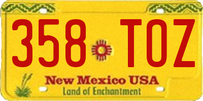 NM license plate 358TOZ