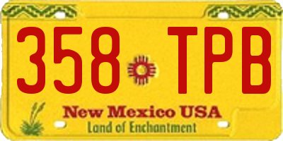 NM license plate 358TPB