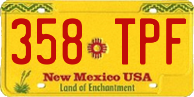 NM license plate 358TPF