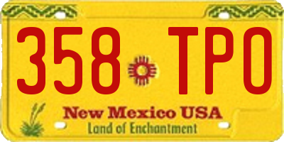 NM license plate 358TPO
