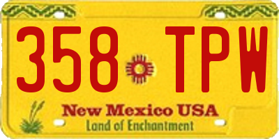 NM license plate 358TPW